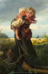 Картина «Дети, бегущие от грозы» Маковского в Третьяковской галерее